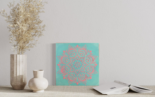 Blush Mandala Dream on a 12x12 Canvas