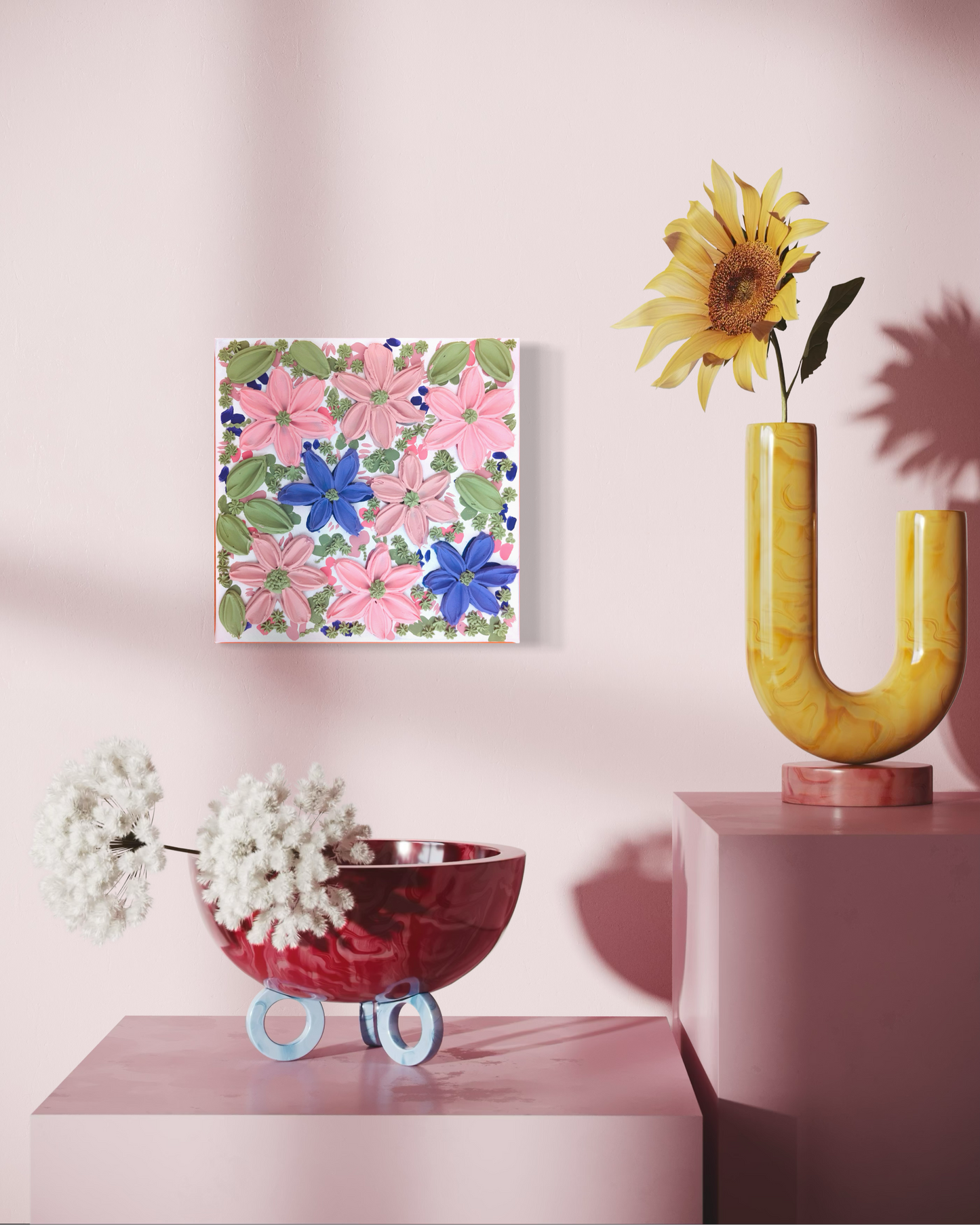 * The Blush Enchanted Garden on a 10x10 Canvas