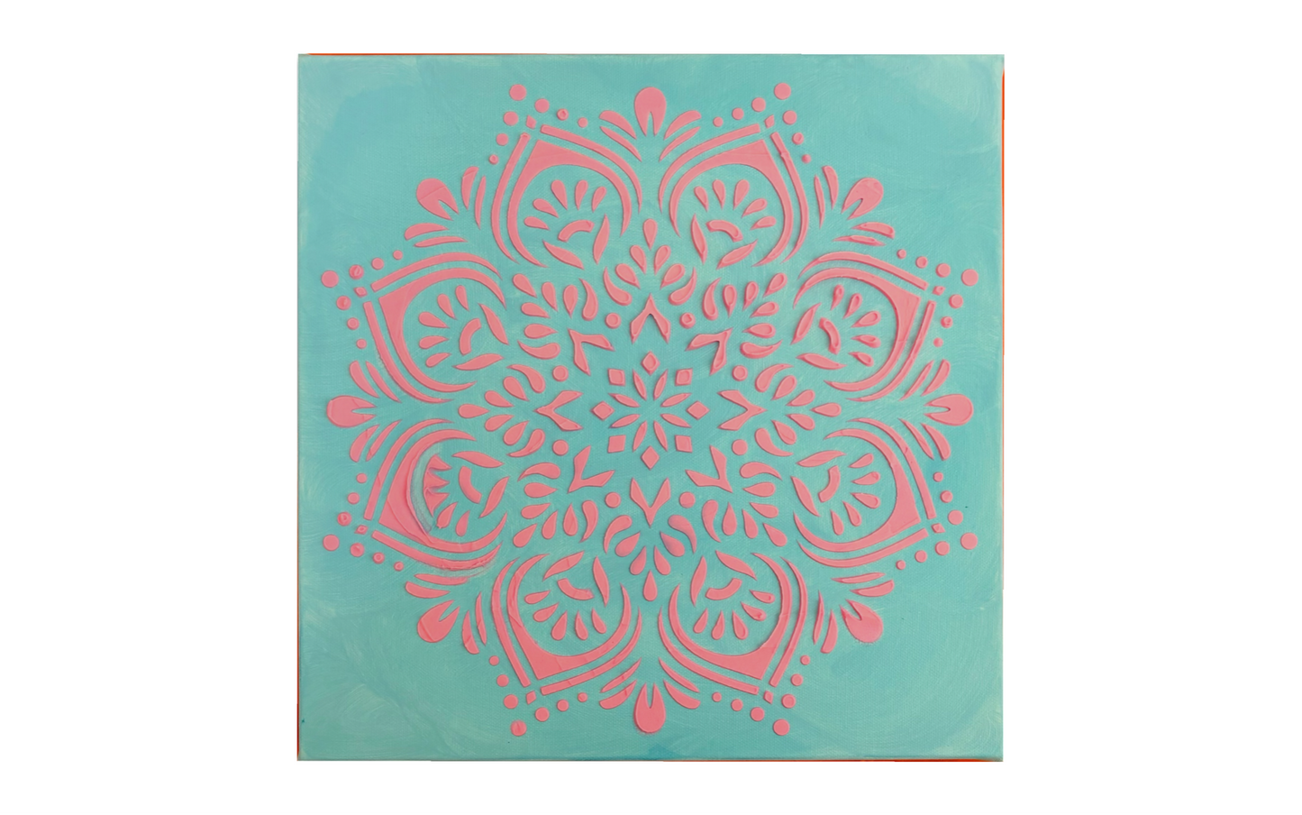 Blush Mandala Dream on a 12x12 Canvas